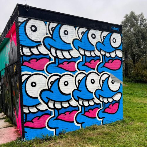 NOL Nolart streetart graffiti mural character design happy paint&beer23 Amsterdam Friekens