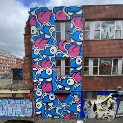 HTN23,Belfast, Seedheadarts, hittheNorth NOL Nolart streetart graffiti mural character design happy